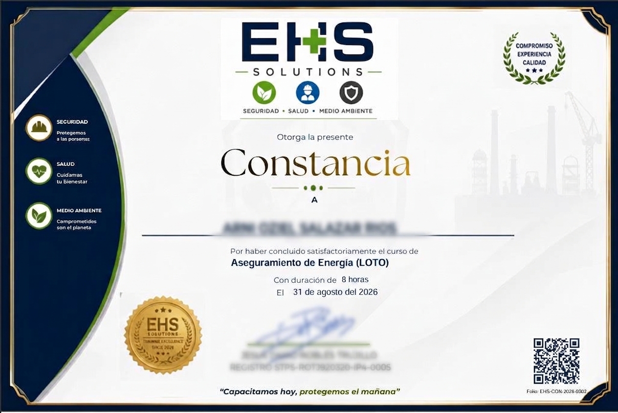 Ejemplo de Diploma EHS